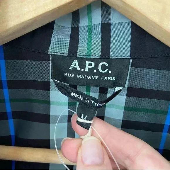 NWT A.P.C. Alfred Check Shirt Jacket Plaid Shacket size Medium - Picture 6 of 12